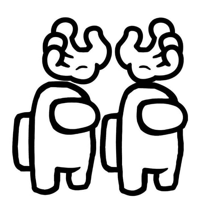 2 personnages Among Us