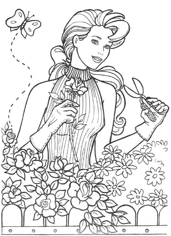 Barbie coupe des fleurs