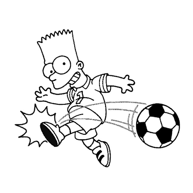 Bart Simpson joue au foot