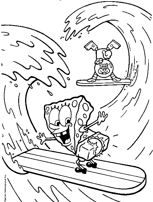 Bob l'Eponge fait du surf