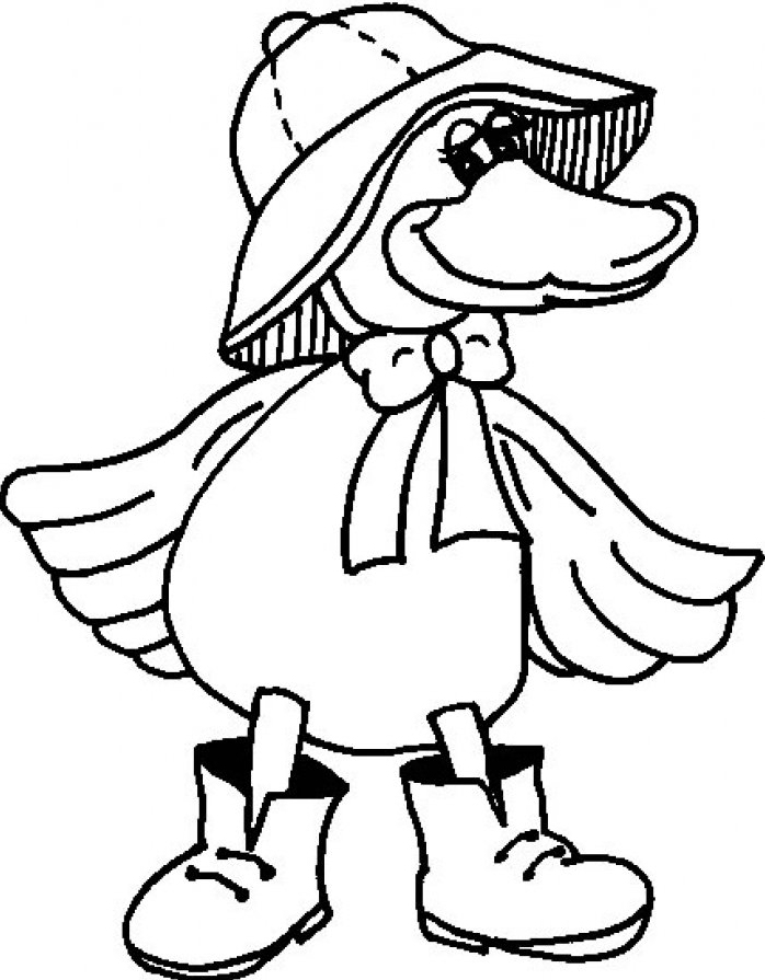 Canard portant des bottes et un chapeau