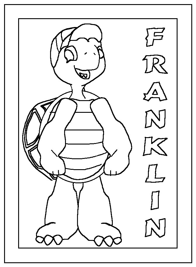 Carte à  colorier de Franklin la tortue