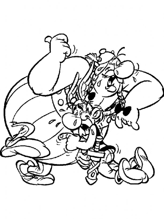 Coloriage à imprimer Astérix et Obélix