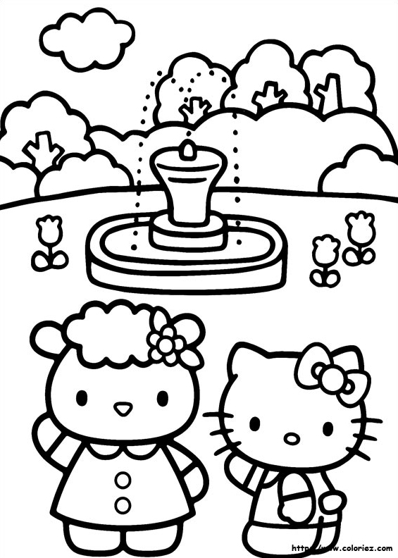 Hello Kitty à la fontaine