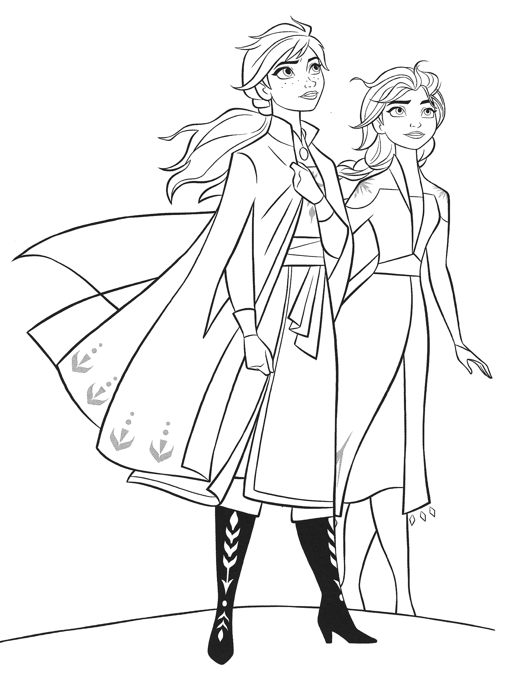 Coloriage Anna et Elsa