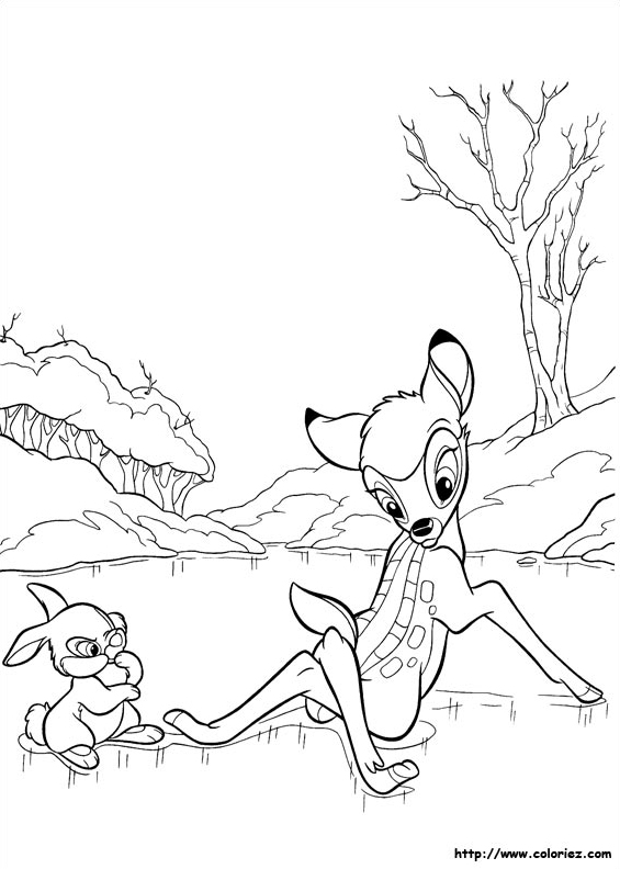 Bambi sur le lac gelé