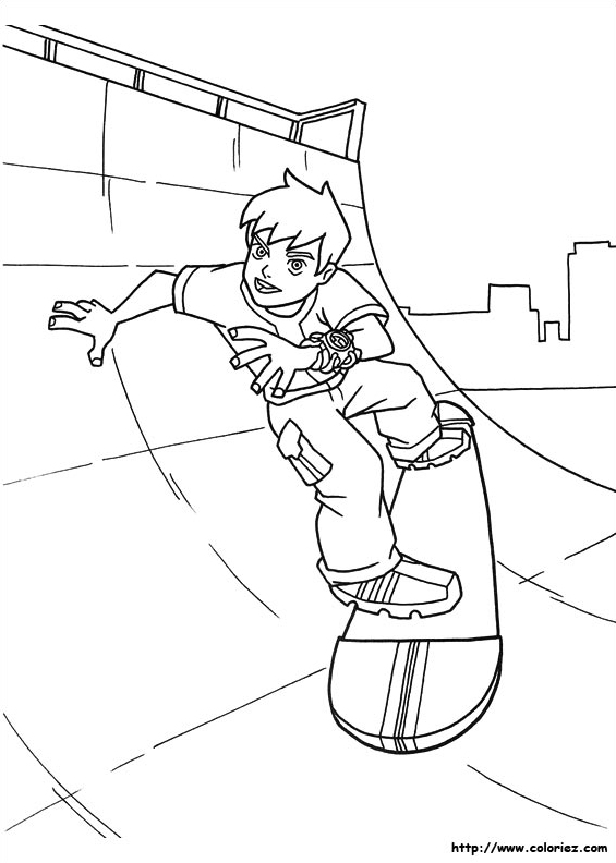 Ben sur son skateboard