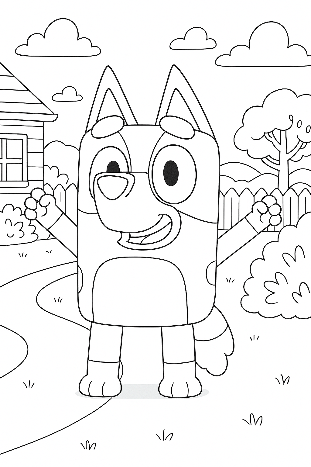 Coloriage Bluey debout
