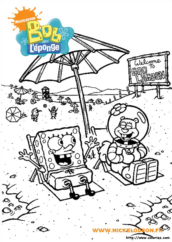 Bob l'éponge à  la plage