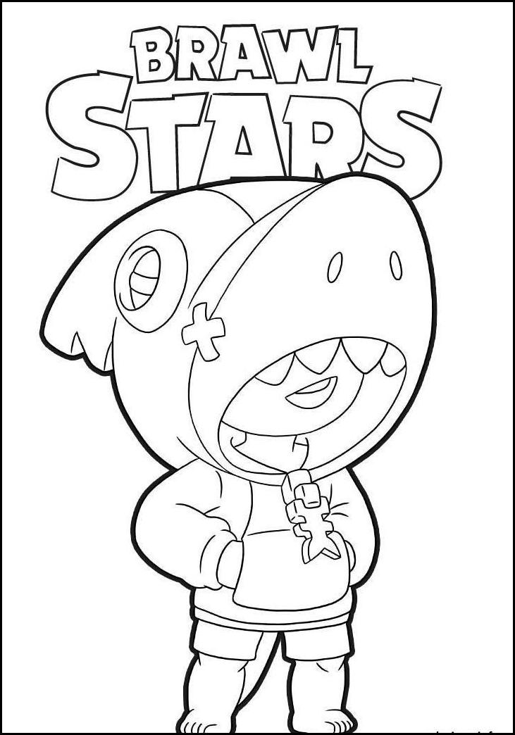 Coloriage Brawl Stars Shark Leon