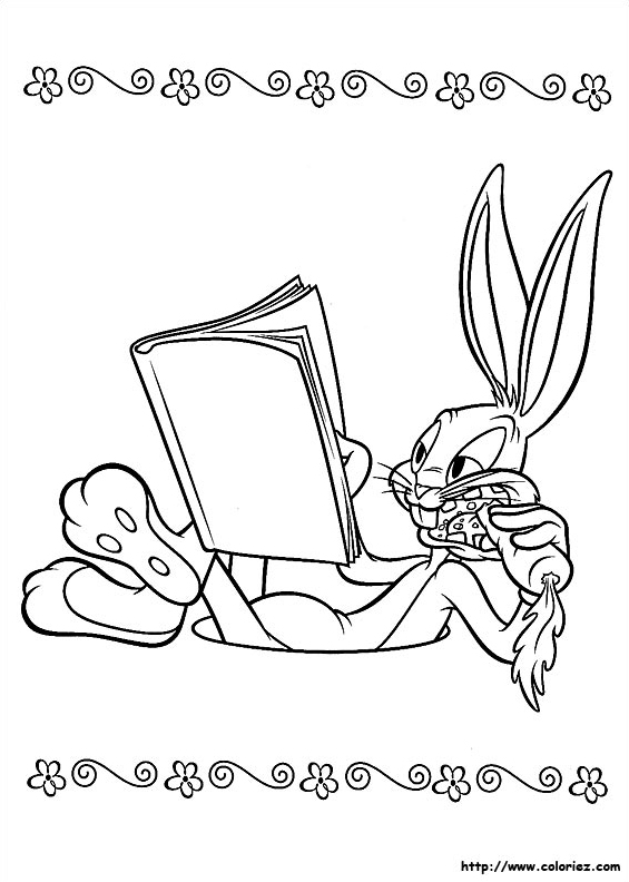Bugs Bunny lisant un livre