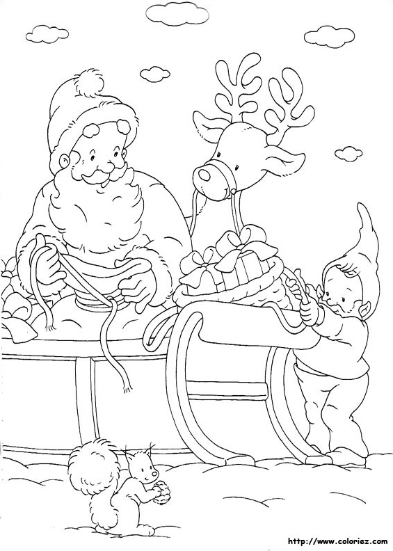 Chargement du traineau de Noël