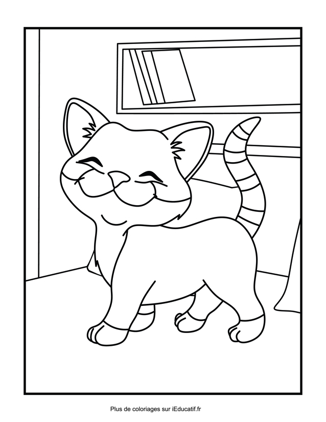 Coloriage chat qui fait le beau