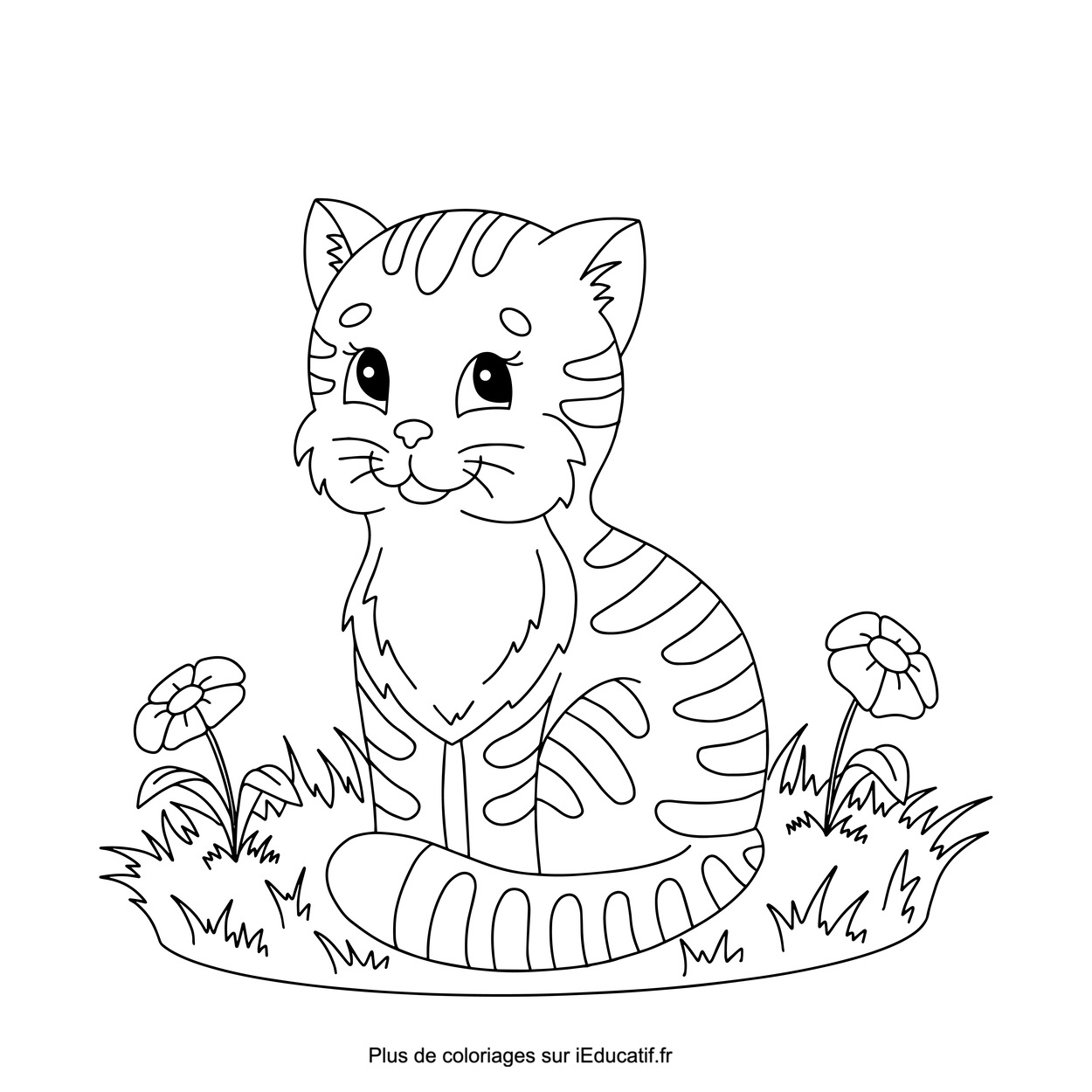Coloriage chat tacheté