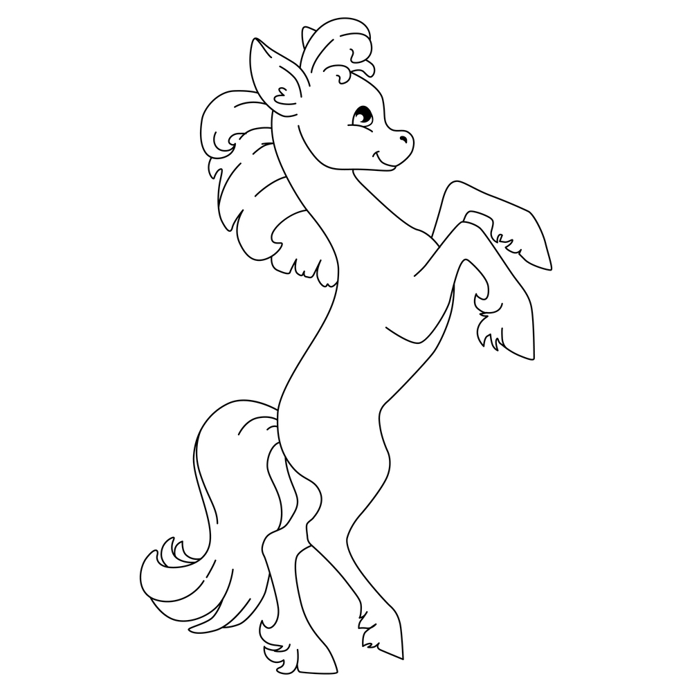 Coloriage Cheval qui fait le beau