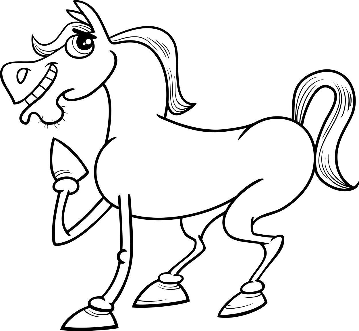 Coloriages Cheval joyeux