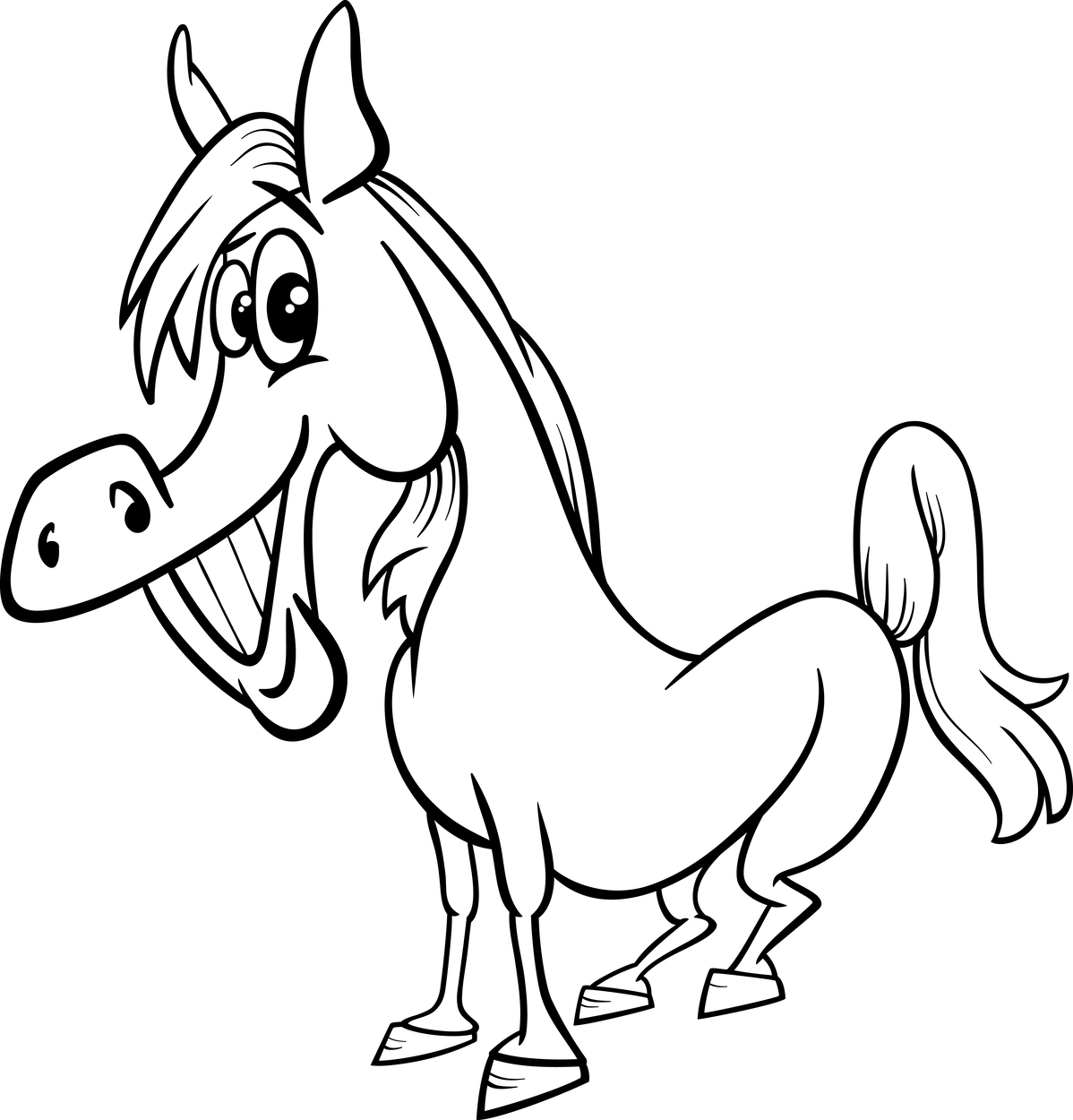 Coloriage Cheval souriant