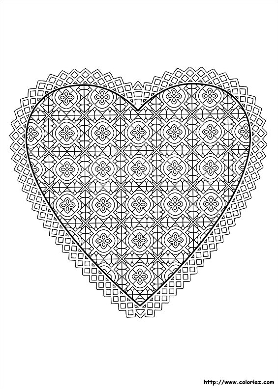Coeur d'amour à  colorier