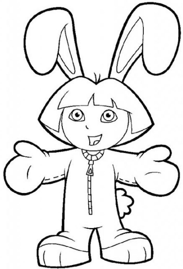 Coloriage Dora déguisée