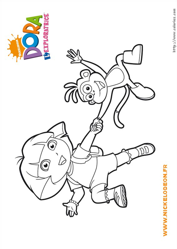 Dora et Babouche qui sautillent