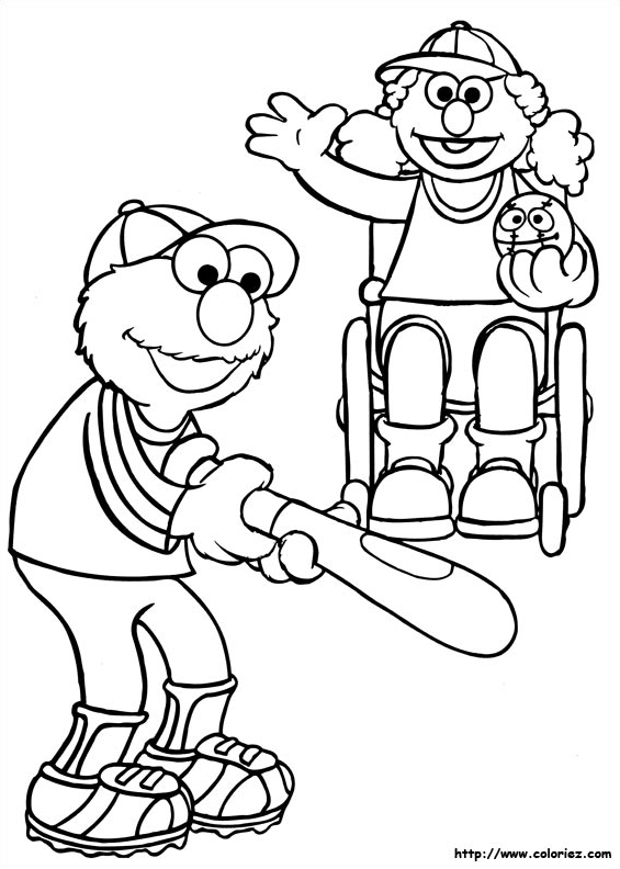 Elmo et Griotte jouent au baseball