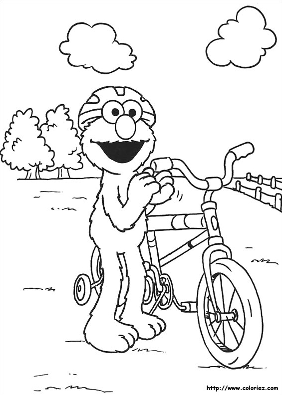 Elmo fait du vélo