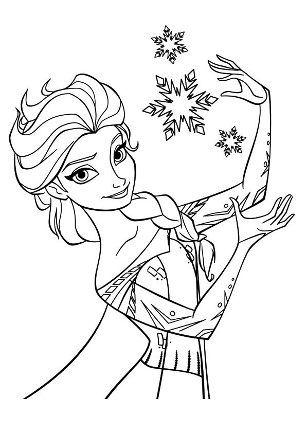 Coloriage Elsa et son pouvoir