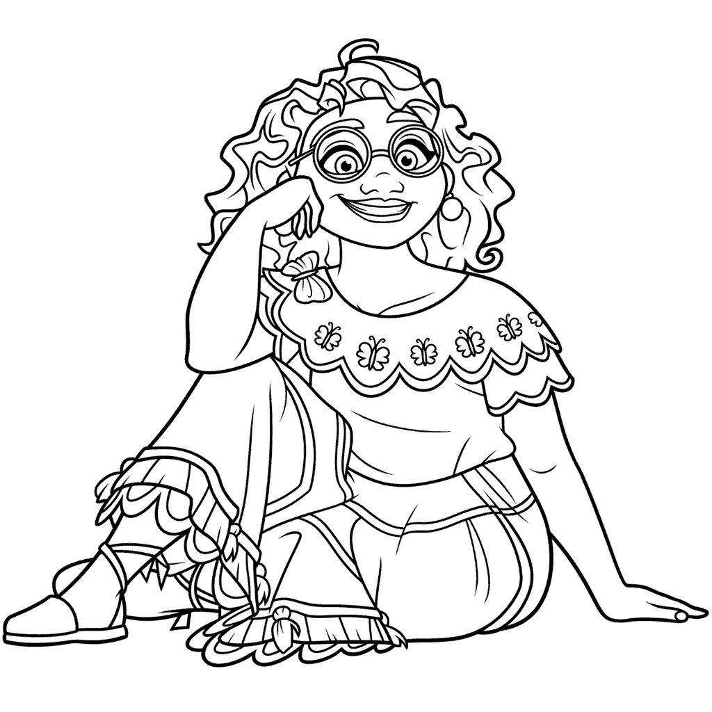 Coloriage Encanto Mirabel Assise Imprimer