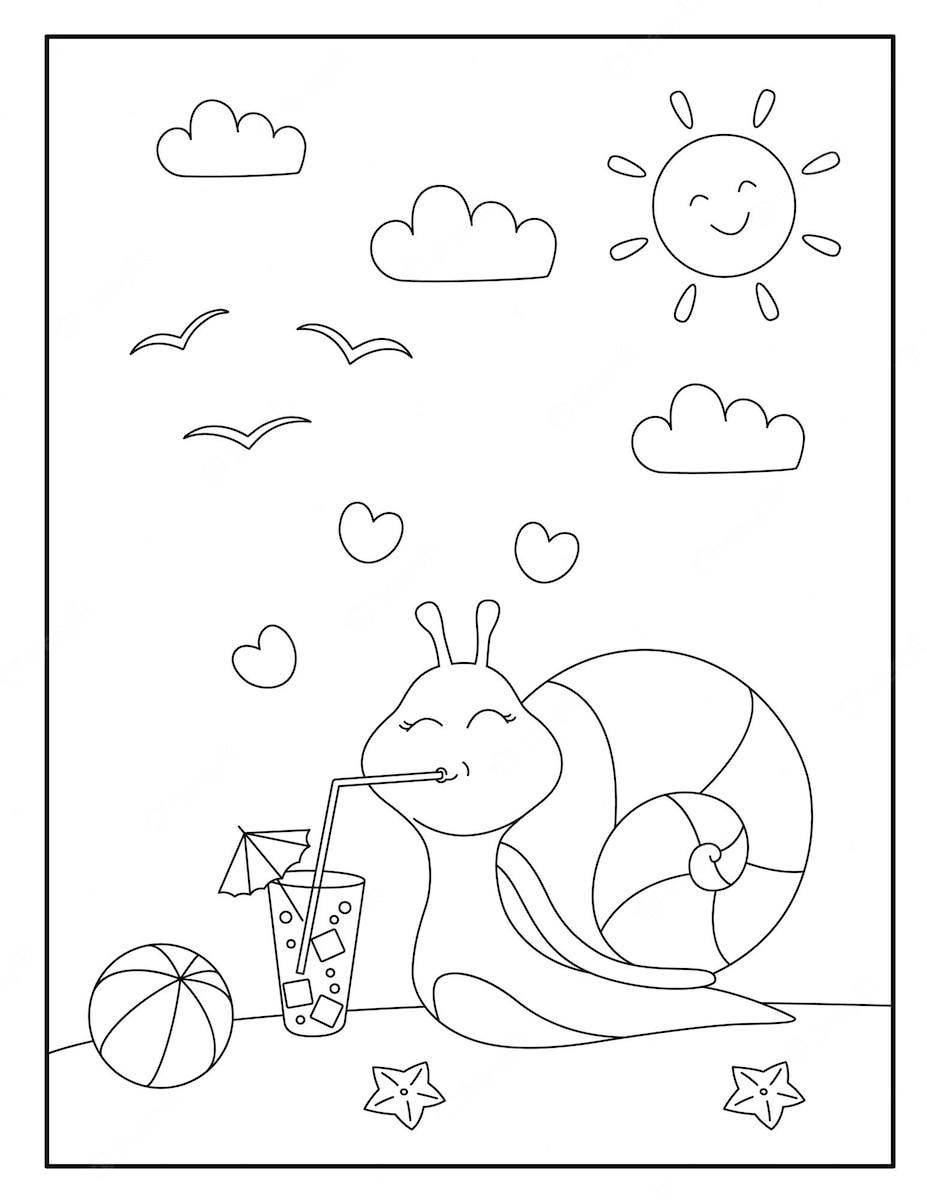 Coloriage escargot amusant