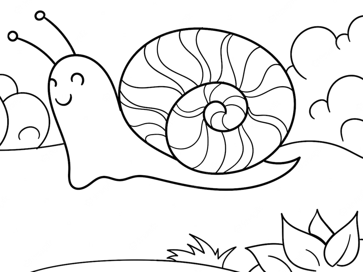 Coloriage escargot joyeux