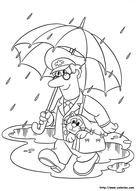 Facteur sous la pluie