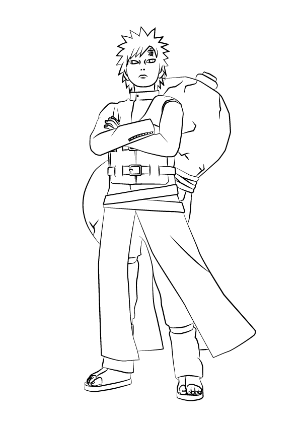 Coloriage Gaara dans Naruto