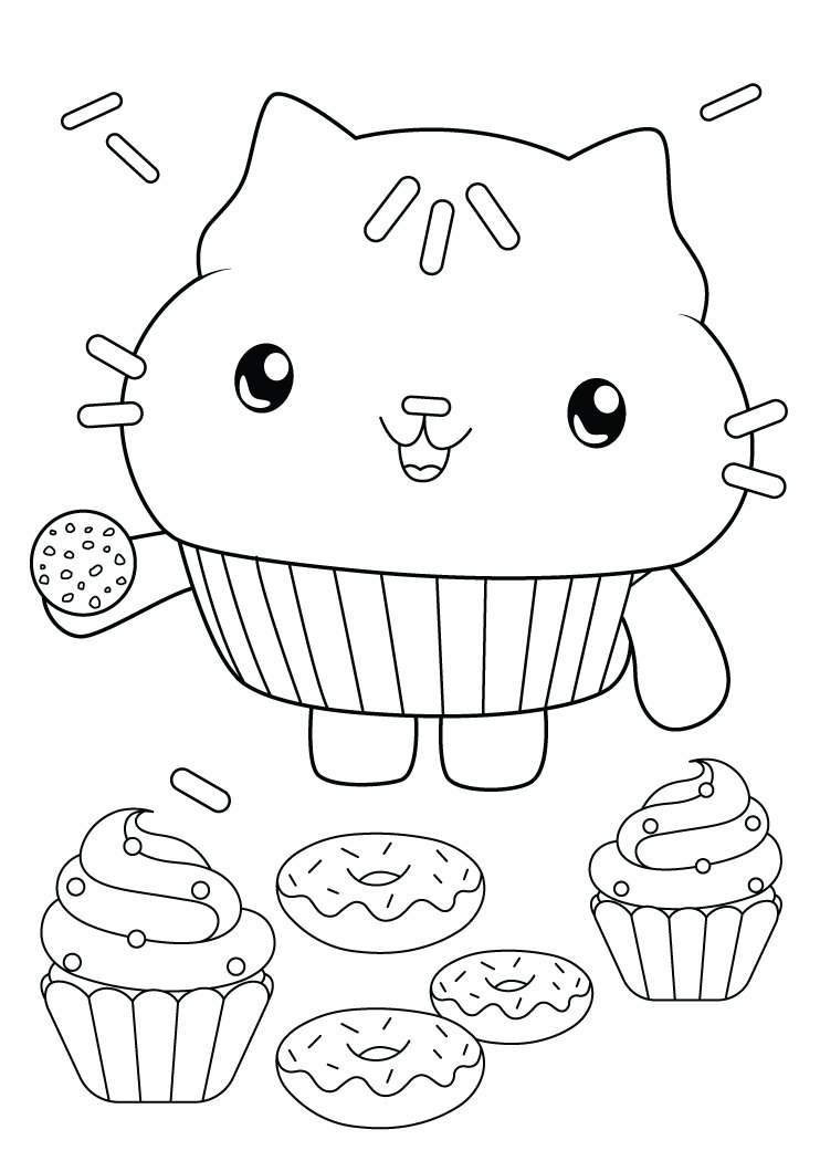 Coloriage Gabby Chat Cakey