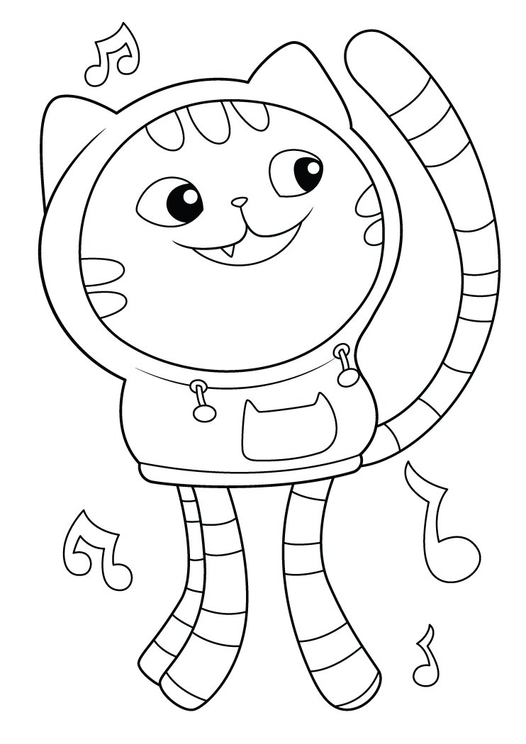 Coloriage Gabby Chat Dj Catnip