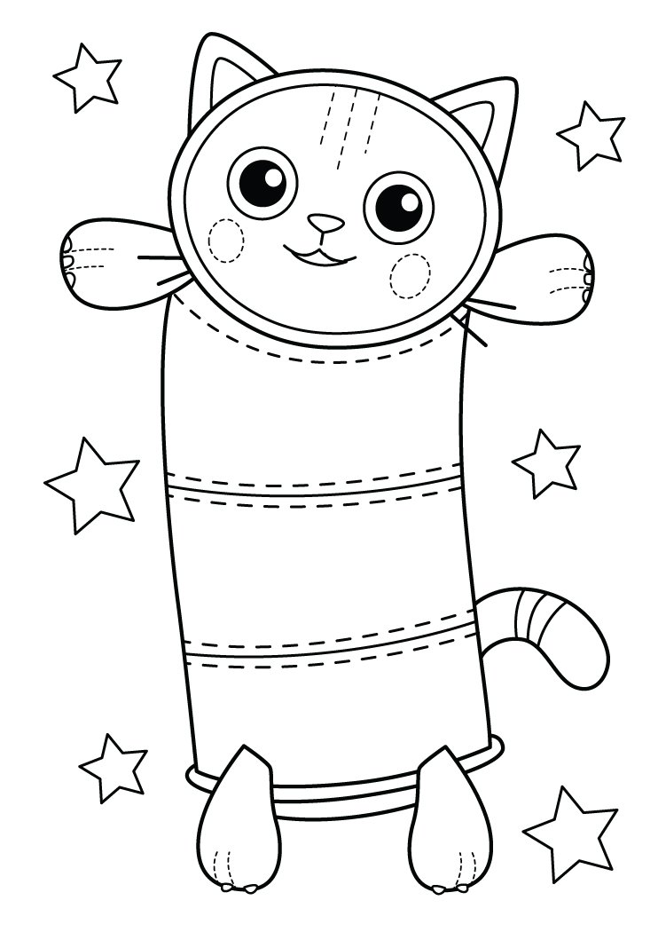 Coloriage Gabby Chat Pillow Cat
 