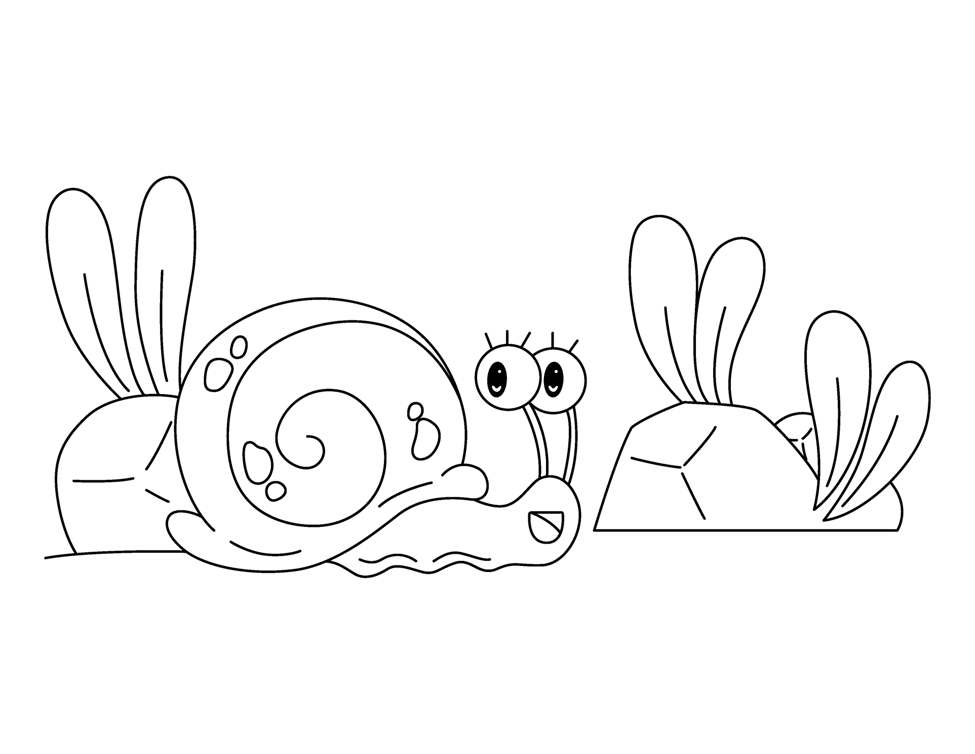 Coloriage Kawaii escargot