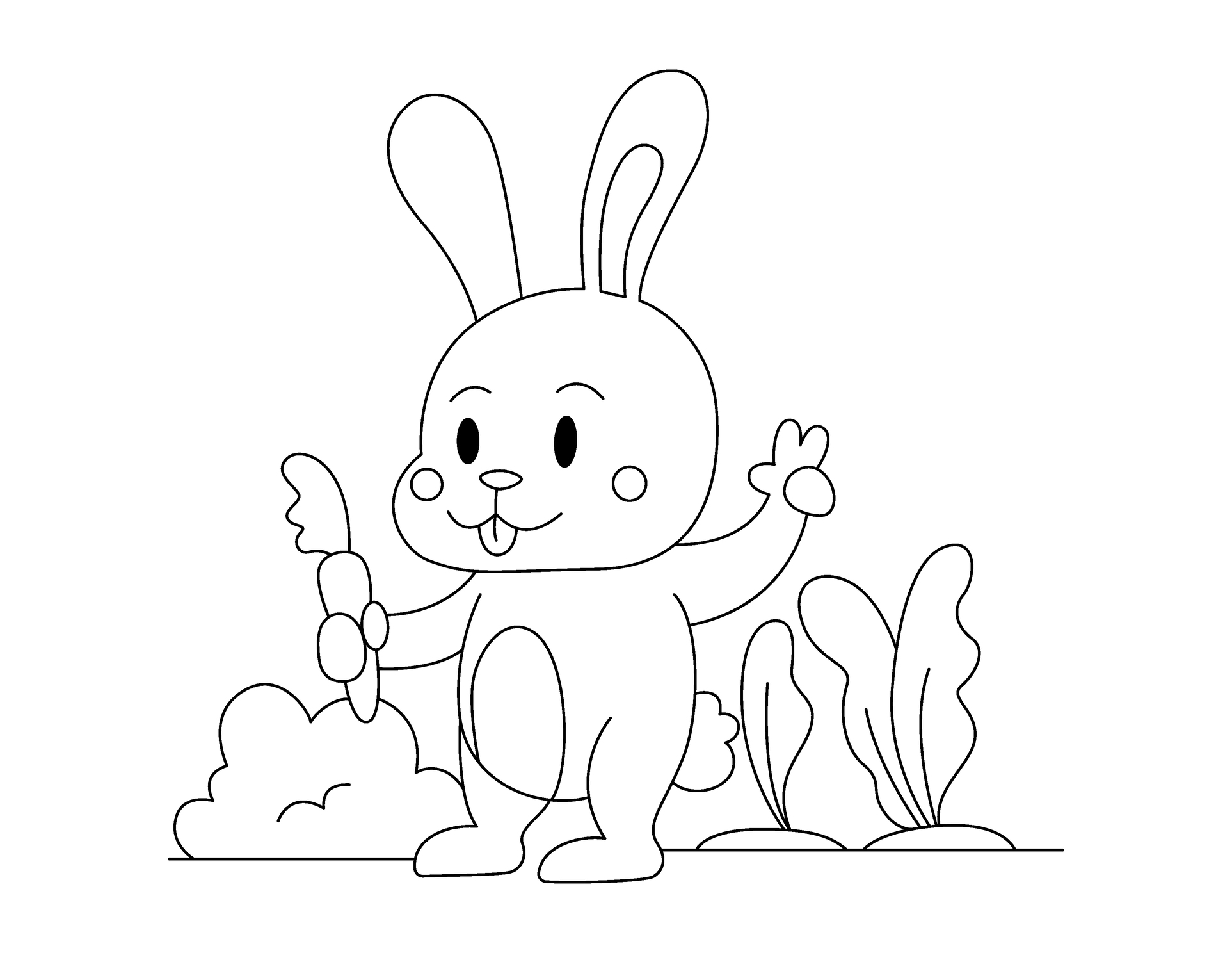Coloriage Kawaii lapin