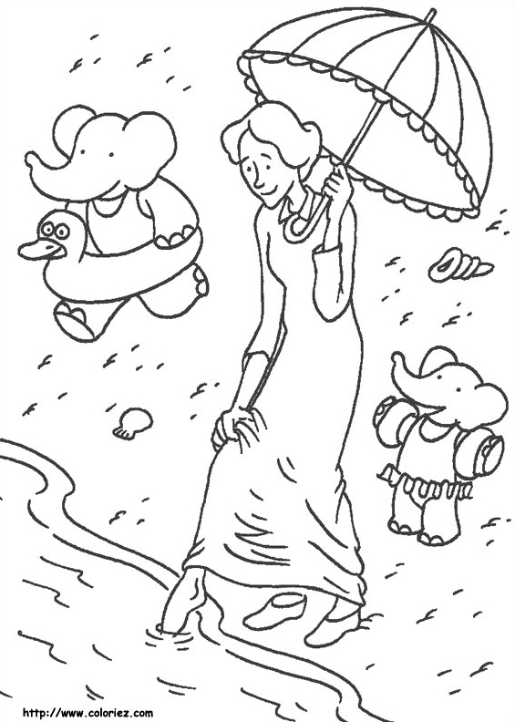 La vieille dame à  la plage