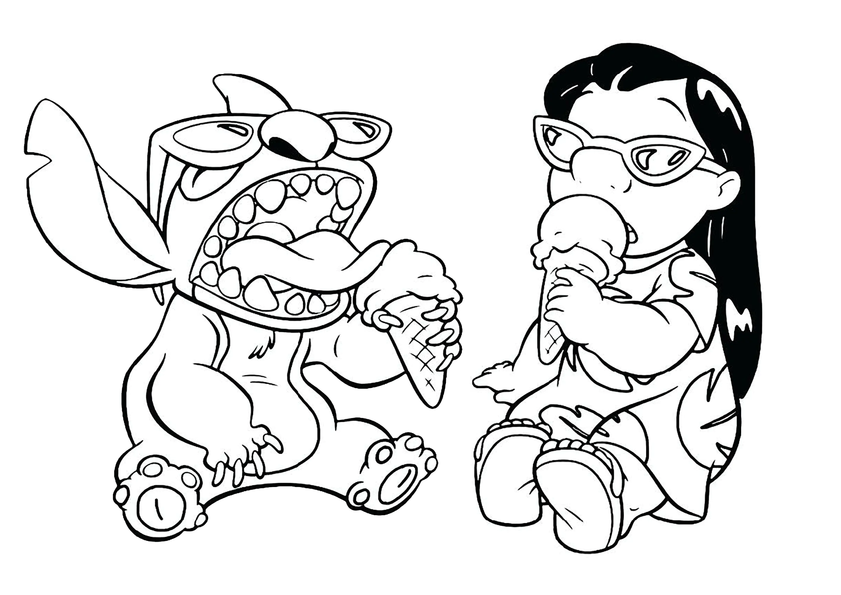 Coloriage Lilo et Stitch