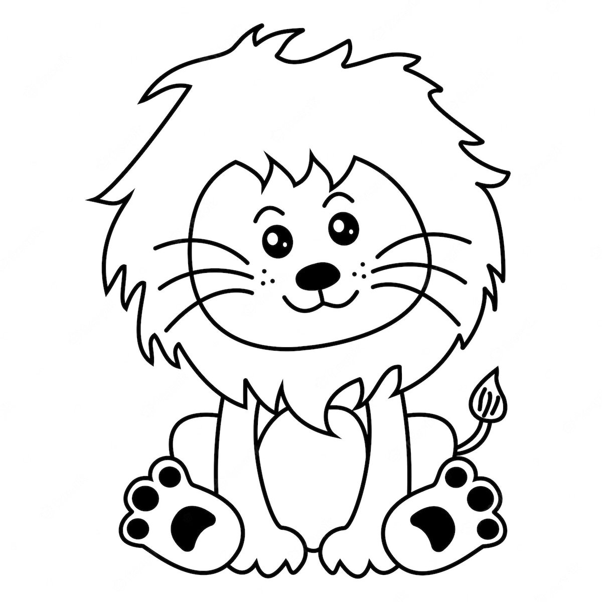 Coloriage lion mignon