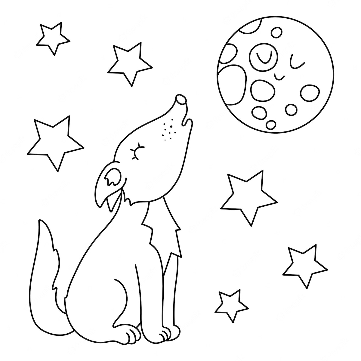 Coloriage loup facile