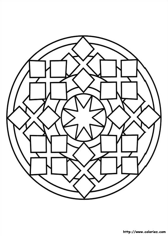 Mandala carrés étoile