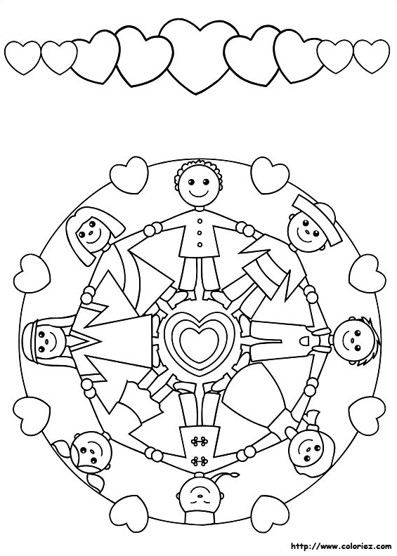 Mandala et frise de enfants du monde