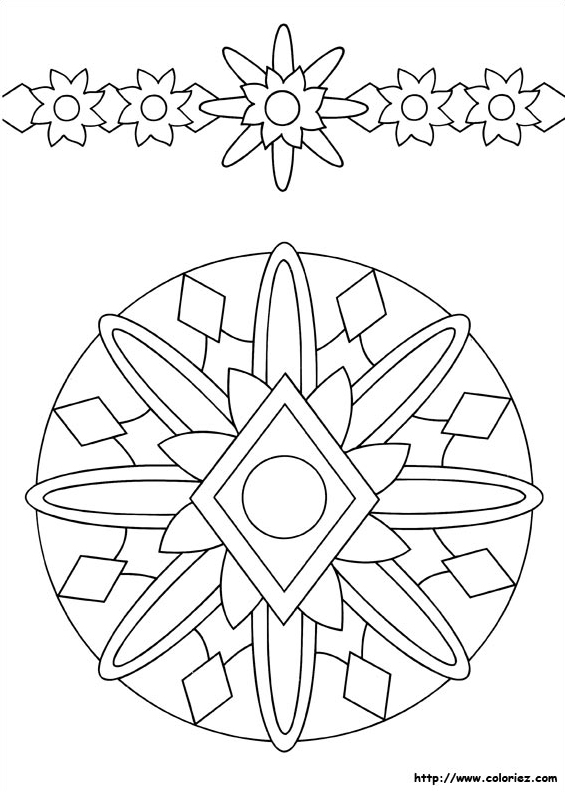 Mandala et frise de fleur