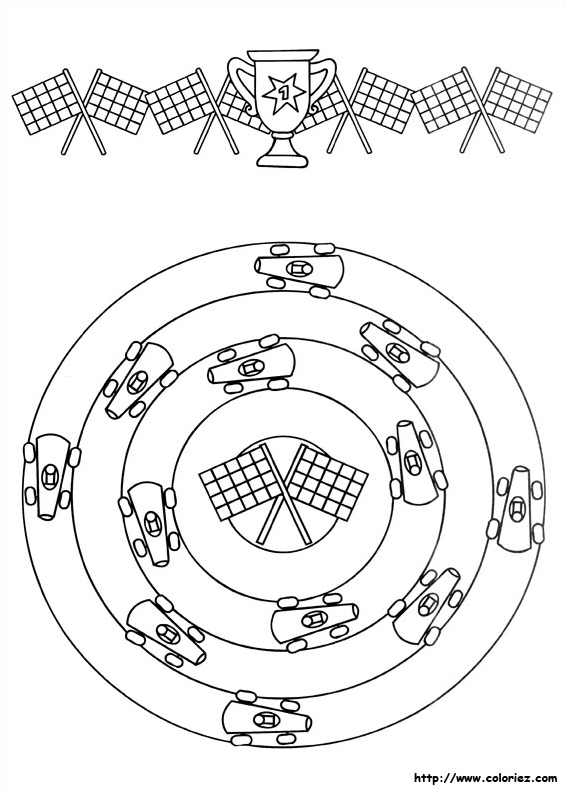 Mandala et frise de la course automobile