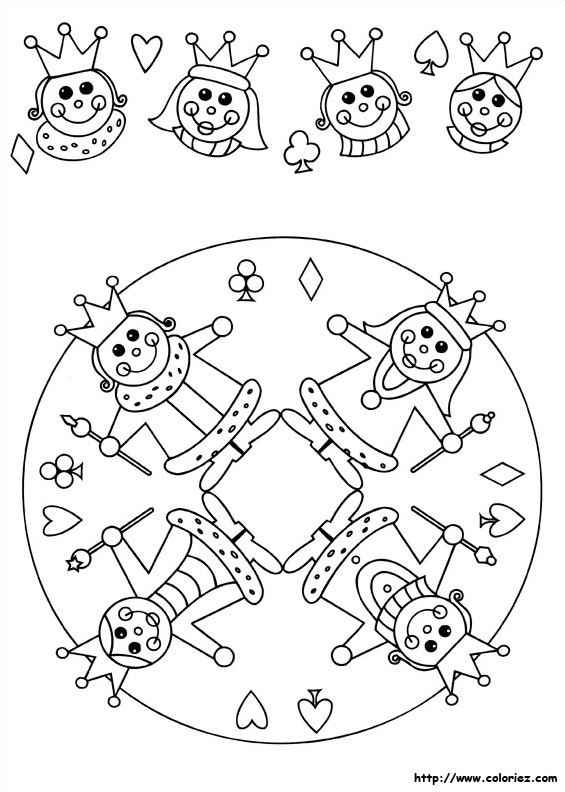 Mandala et frise de roi et de reine