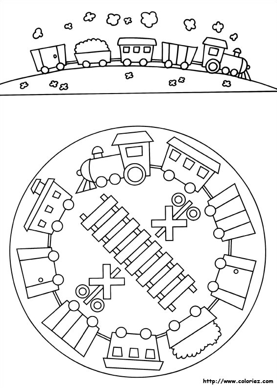 Mandala et frise de train