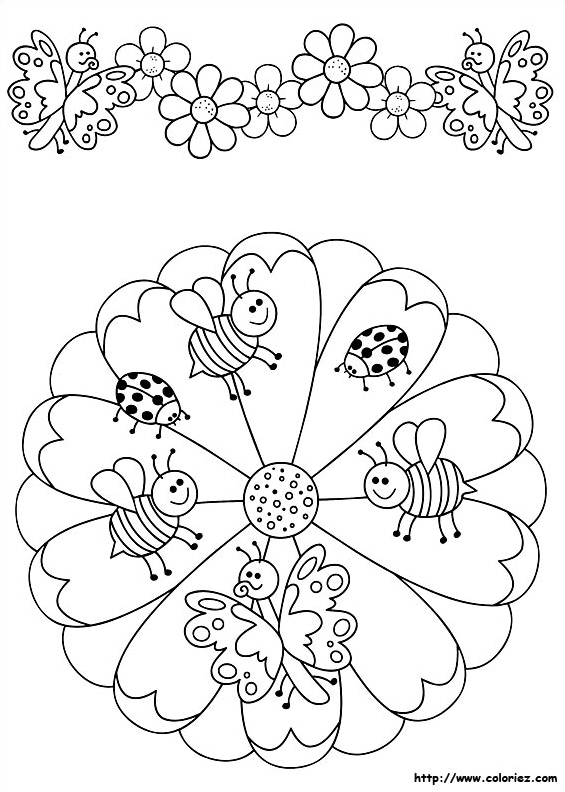 Mandala et frise des petites abeilles