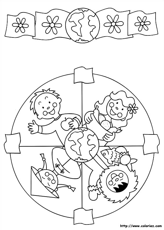 Mandala et frise des petits terriens