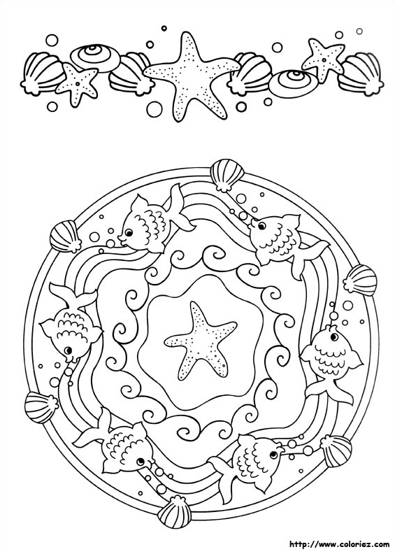 Mandala et frise des poissons